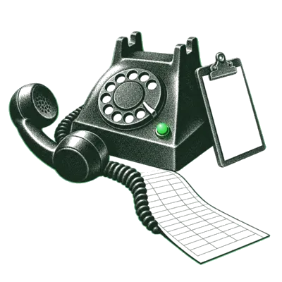 A telephone whose cord becomes a timesheet